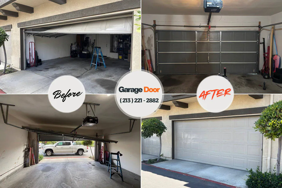 Before and after: garage door repair Point Clear, AL